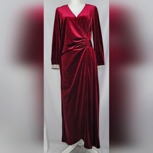 JM studio by John Meyer 1PC Dress Maxi Color Wine Women's Size 14W New